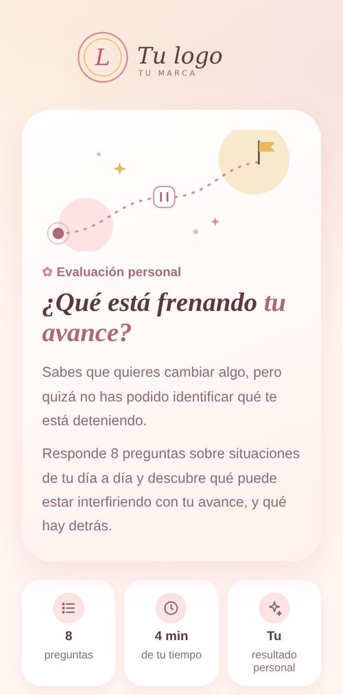 Pantalla de la evaluación ¿Qué está frenando tu avance?